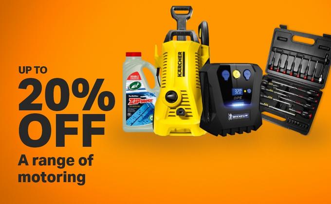 Up to 20% off a range of motoring